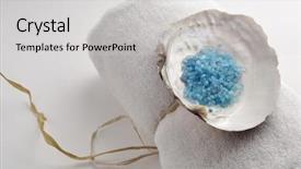  Presentation with natural soap - Presentation theme featuring salt stress - bubble bath soap granules background and a light gray colored foreground