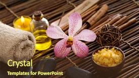  Presentation with soap - Slides featuring salt stress - handmade soap with towel orchid background and a tawny brown colored foreground