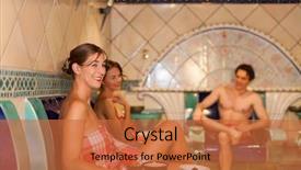  Presentation with three - PPT layouts enhanced with salt stress - three friends - two women background and a red colored foreground