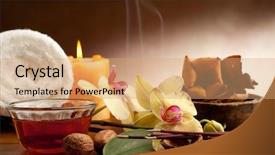  Presentation with incense - Colorful slides enhanced with salt stress plants - incense aromatherapy backdrop and a  colored foreground