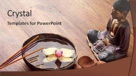  Presentation with spa concept - Audience pleasing PPT theme consisting of young fashion male student sitting on grass in park and holding a laptop backdrop and a yellow colored foreground