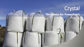  Presentation with asphalt - Audience pleasing presentation theme consisting of salt white sacks rows stacked backdrop and a ocean colored foreground
