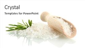  Presentation with fresh ginger root on white - Presentation design consisting of salt with fresh rosemary isolated background and a white colored foreground