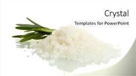  Presentation with salt - Colorful presentation design enhanced with salt with fresh rosemary isolated backdrop and a white colored foreground