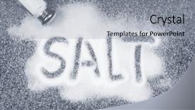  Presentation with table salt - Audience pleasing presentation theme consisting of salt written on counter backdrop and a light gray colored foreground