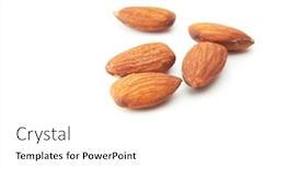  Presentation with almonds - Amazing presentation theme having salted almonds isolated on white backdrop and a white colored foreground