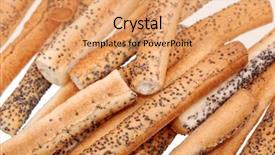  Presentation with soap poppy seed - Slide deck with salted breadsticks with poppy seed background and a coral colored foreground