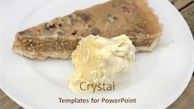  Presentation with wood rustic - Colorful slide set enhanced with walnut shortbread dessert with clot backdrop and a lemonade colored foreground