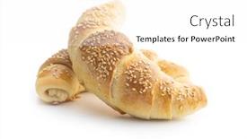 Presentation with croissant - Beautiful PPT layouts featuring salted-croissant-bun-roll backdrop and a white colored foreground