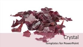 Presentation with seaweed - Theme with salted dulse seaweed on white background and a coral colored foreground