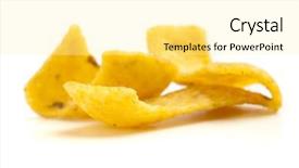  Presentation with potato chips - Presentation theme with salted egg - potato chips isolated background and a blonde colored foreground