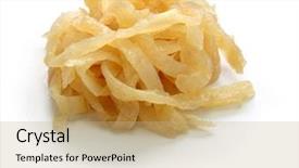  Presentation with jellyfish - Colorful slide set enhanced with salted jellyfish shreds chinese foodstuff backdrop and a  colored foreground