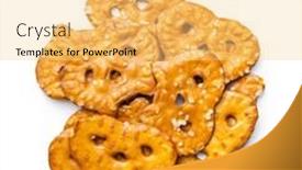  Presentation with flat - Theme enhanced with salted-mini-flat-pretzels-isolated background and a yellow colored foreground