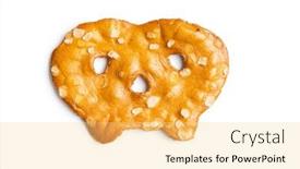 Presentation with flat - Amazing slide set having salted-mini-flat-pretzels-isolated backdrop and a yellow colored foreground