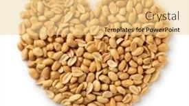  Presentation with shape heart - Audience pleasing theme consisting of salted-peeled-peanuts backdrop and a blonde colored foreground