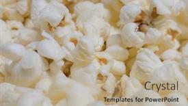  Presentation with popcorn - Presentation with salted-popcorn-background-view background and a mint green colored foreground