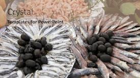  Presentation with sardines - Beautiful slides featuring salted-sardines backdrop and a coral colored foreground