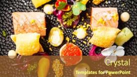  Presentation with food chips - PPT theme enhanced with salted-scottish-salmon-with-trout background and a tawny brown colored foreground