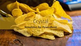  Presentation with nachos - Slides having salted-tortilla-chips-yellow-nachos background and a gold colored foreground