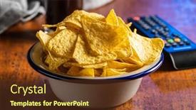  Presentation with nachos - Amazing PPT layouts having salted-tortilla-chips-yellow-nachos backdrop and a tawny brown colored foreground