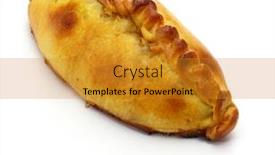  Presentation with cookies chocolate filling - Audience pleasing PPT theme consisting of saltena-bolivian-juicy-filling-empanada backdrop and a gold colored foreground