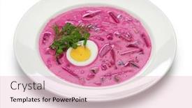  Presentation with kefir - Beautiful presentation theme featuring saltibarscai-cold-beet-soup backdrop and a coral colored foreground