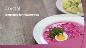  Presentation with kefir - PPT theme with saltibarscai-cold-beet-soup background and a gray colored foreground