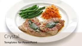  Presentation with italian cuisine - Cool new slide set with saltimbocca alla romana sauteed veal prosciutto and sage italian cuisine backdrop and a coral colored foreground