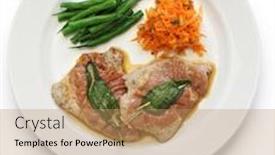  Presentation with sage - Amazing presentation theme having saltimbocca alla romana sauteed veal prosciutto and sage italian cuisine backdrop and a coral colored foreground
