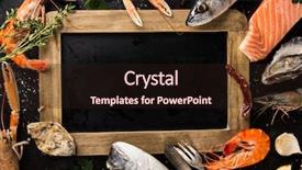  Presentation with seafood - Amazing PPT layouts having saltwater crabs - fresh seafood on black stone backdrop and a wine colored foreground