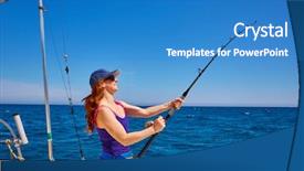  Presentation with fishing boat - Amazing presentation design having saltwater in a boat backdrop and a teal colored foreground