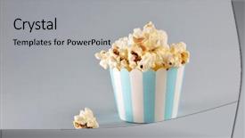  Presentation with salty - Presentation design consisting of salty and tasty pop corn background and a light gray colored foreground