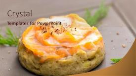  Presentation with salty - Presentation design having salty-cake-filled-with-cream background and a  colored foreground