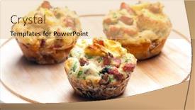  Presentation with salty - Presentation design enhanced with salty-muffins-with-cheese background and a yellow colored foreground