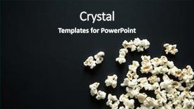  Presentation with popcorn - Beautiful presentation theme featuring salty popcorn on black background backdrop and a wine colored foreground