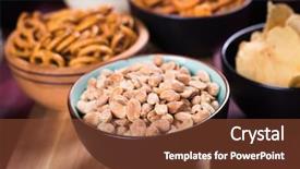  Presentation with food potato chips - PPT theme consisting of salty snack including peanuts potato background and a tawny brown colored foreground