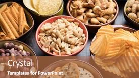  Presentation with salty - Presentation featuring salty-snacks-served-as-party background and a coral colored foreground