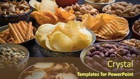  Presentation with snacks - Colorful presentation enhanced with salty-snacks-served-as-party backdrop and a tawny brown colored foreground