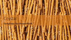  Presentation with salty - Colorful presentation design enhanced with salty-sticks-crunchy-pretzels backdrop and a gold colored foreground