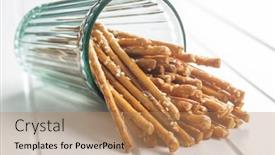  Presentation with salty - PPT theme with salty-sticks-crunchy-pretzels background and a coral colored foreground