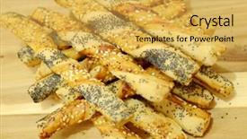  Presentation with salty - Presentation theme featuring salty-sticks-with-sesame background and a yellow colored foreground