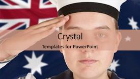  Presentation with australian - PPT layouts consisting of saluting in front of australian background and a coral colored foreground