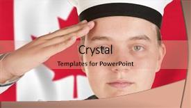  Presentation with canadian flag - Colorful slides enhanced with saluting in front of canadian backdrop and a coral colored foreground