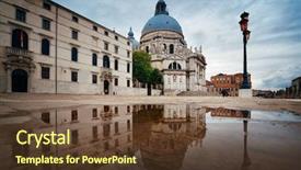  Presentation with venice - Audience pleasing PPT theme consisting of salutions - venice church santa maria della backdrop and a tawny brown colored foreground