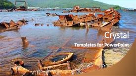  Presentation with cemetery - Theme enhanced with salvage - cemetery of a old ships background and a coral colored foreground