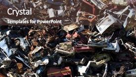  Presentation with cars - Slides having salvage - old rusting scrapped cars background and a tawny brown colored foreground