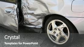  Presentation with car accident - Beautiful slide set featuring salvage - smashed car after a car backdrop and a gray colored foreground