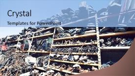  Presentation with parts - Cool new slides with salvage yard - car parts in junkyard backdrop and a light blue colored foreground
