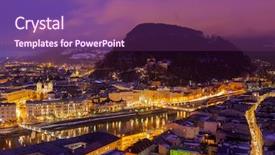  Presentation with salzburg - PPT theme with salzburg austria at night - architecturel background background and a violet colored foreground
