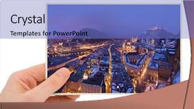  Presentation with salzburg - Theme consisting of salzburg austria photography in hand my photo isolated on white background background and a teal colored foreground